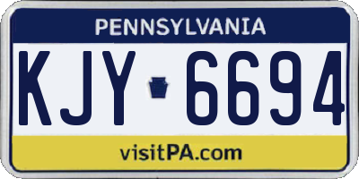 PA license plate KJY6694