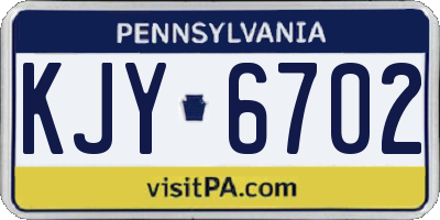 PA license plate KJY6702