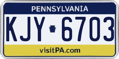 PA license plate KJY6703