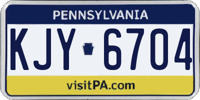 PA license plate KJY6704
