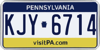 PA license plate KJY6714
