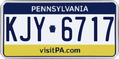 PA license plate KJY6717