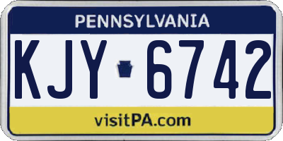 PA license plate KJY6742