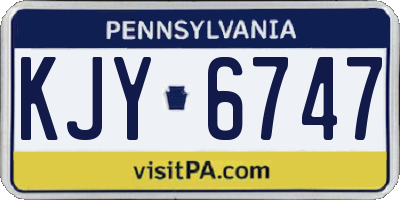 PA license plate KJY6747