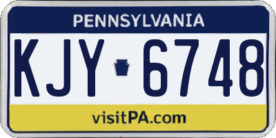 PA license plate KJY6748