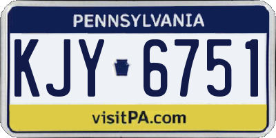 PA license plate KJY6751
