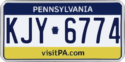PA license plate KJY6774