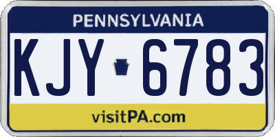 PA license plate KJY6783