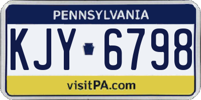 PA license plate KJY6798