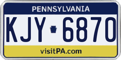 PA license plate KJY6870