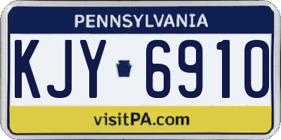 PA license plate KJY6910