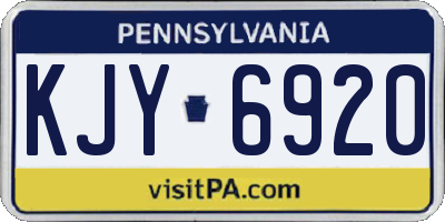 PA license plate KJY6920