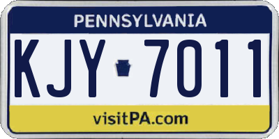 PA license plate KJY7011