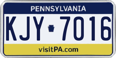 PA license plate KJY7016