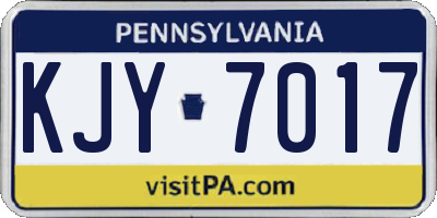 PA license plate KJY7017