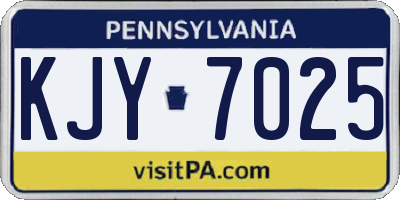 PA license plate KJY7025