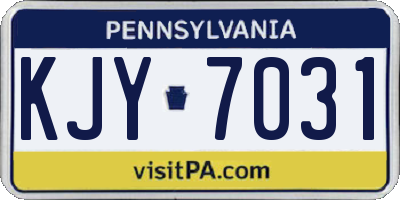 PA license plate KJY7031
