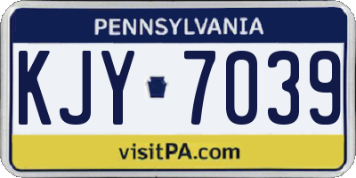 PA license plate KJY7039