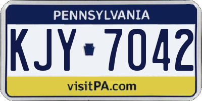 PA license plate KJY7042