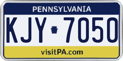 PA license plate KJY7050