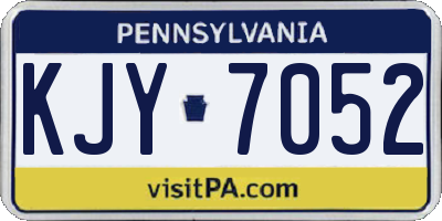 PA license plate KJY7052