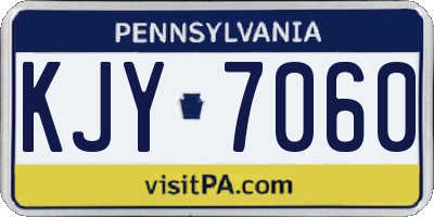 PA license plate KJY7060