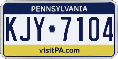PA license plate KJY7104