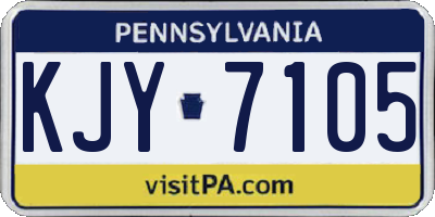 PA license plate KJY7105