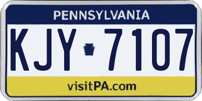 PA license plate KJY7107