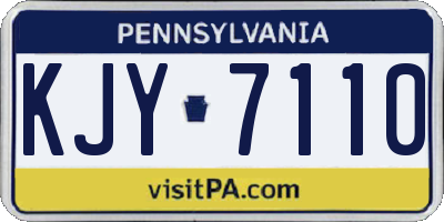 PA license plate KJY7110