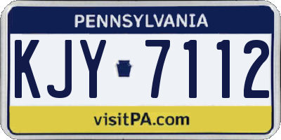 PA license plate KJY7112