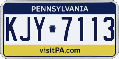 PA license plate KJY7113
