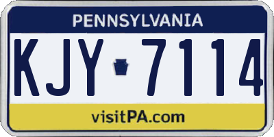 PA license plate KJY7114