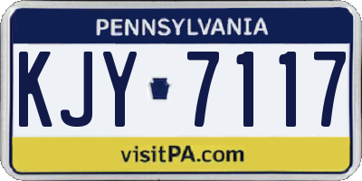 PA license plate KJY7117