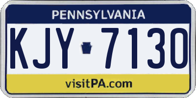 PA license plate KJY7130