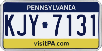 PA license plate KJY7131
