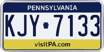 PA license plate KJY7133