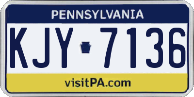 PA license plate KJY7136