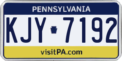 PA license plate KJY7192