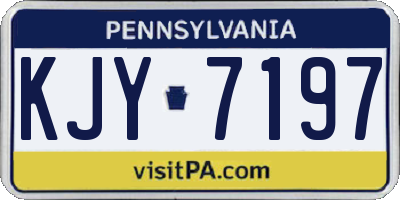PA license plate KJY7197