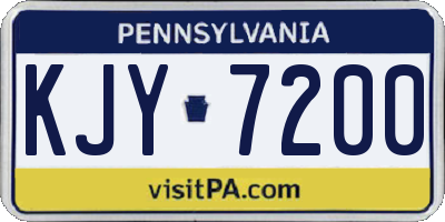 PA license plate KJY7200