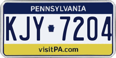 PA license plate KJY7204