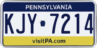 PA license plate KJY7214