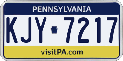 PA license plate KJY7217