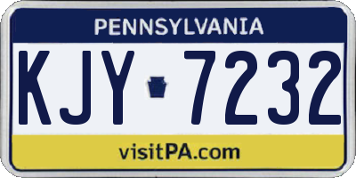 PA license plate KJY7232