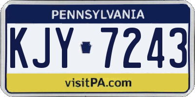 PA license plate KJY7243