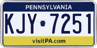 PA license plate KJY7251
