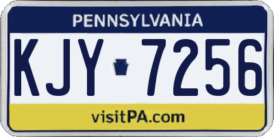 PA license plate KJY7256
