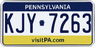 PA license plate KJY7263