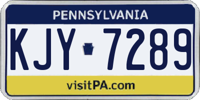 PA license plate KJY7289